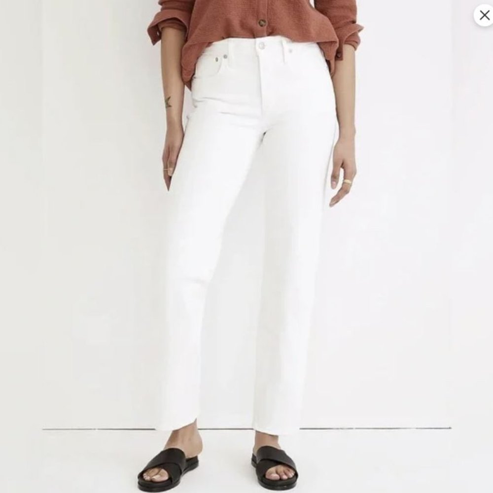 Madewell Mid-Rise Perfect Vintage Straight Jean in White